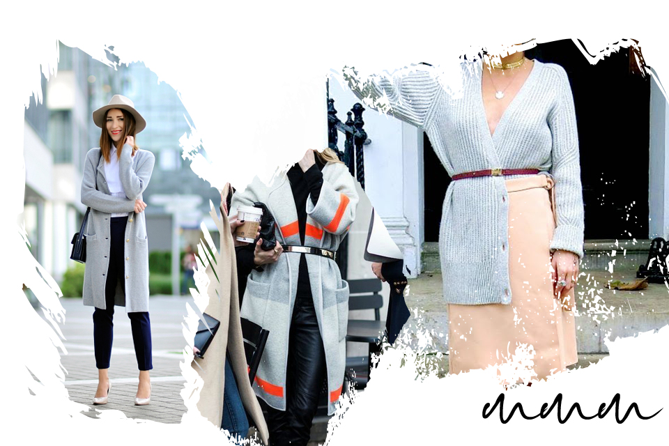 długi rozpinany sweter jak nosić