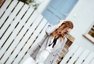 checked jacket street style street fashion outfit idea